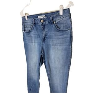 Artisan NY Skinny Crop Jeans Womens Sz 8 Med Wash Roll Cuff Mid Rise
